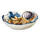 Blue abstract art ceramic bowl
