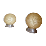 Lot of 2 opaline ceiling yellow speckled