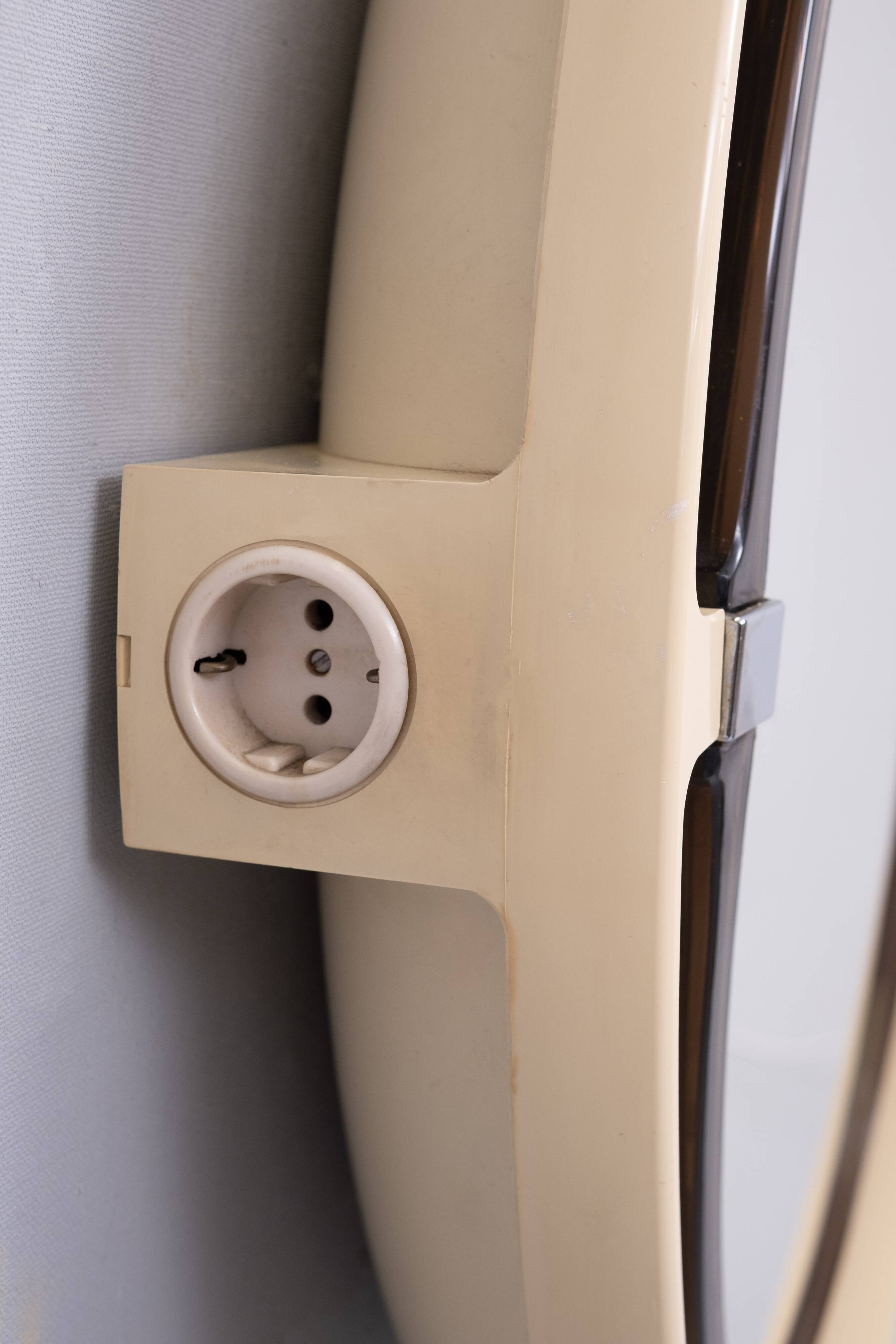 Miroir ovale pivotant Space Ace Allibert, années 1970