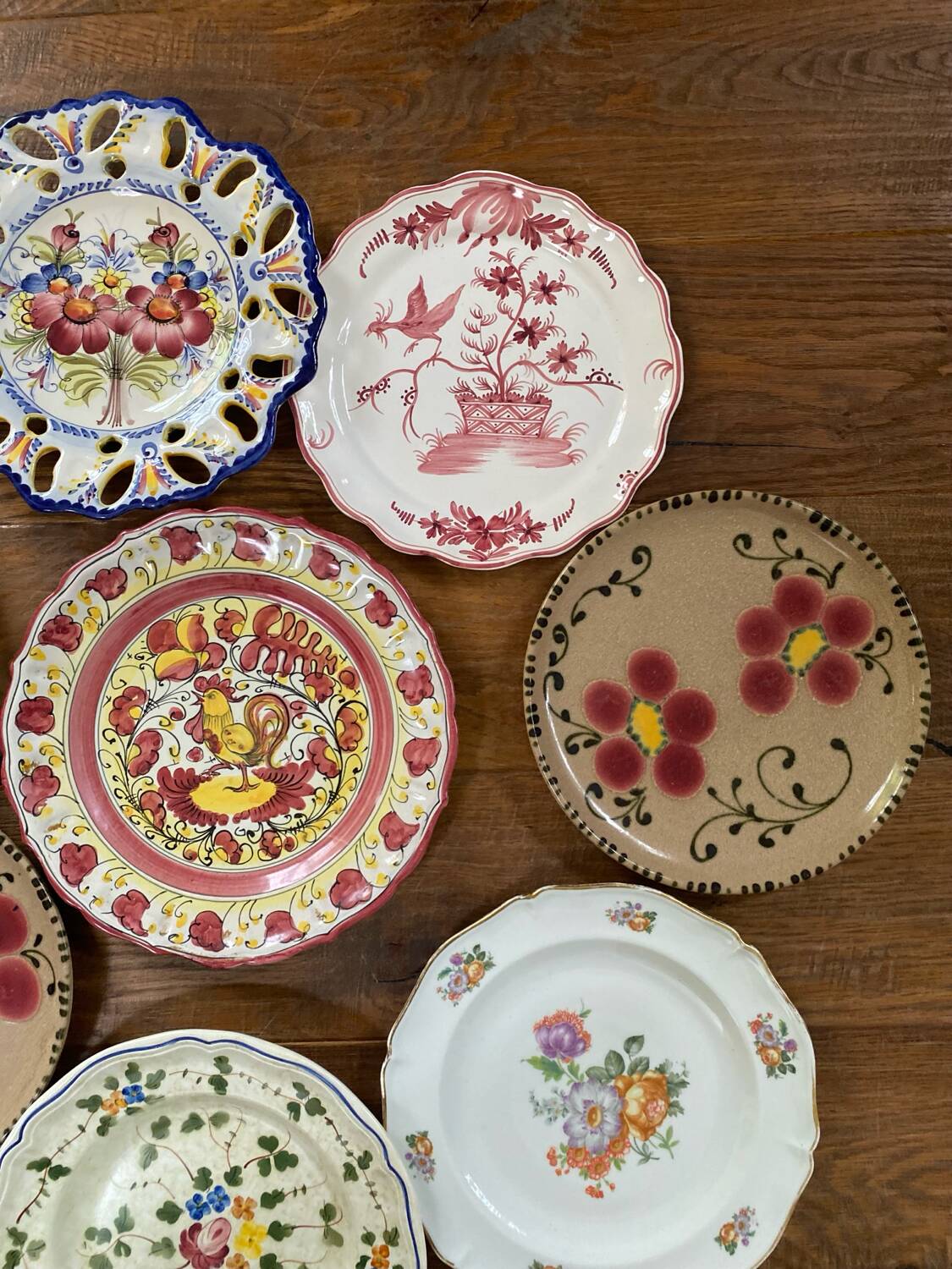Mismatched antique plates