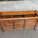 Table basse directoire en merisier massif, années 50
