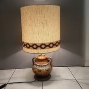Lampe à poser en céramique émaillée et abat-jour en lin