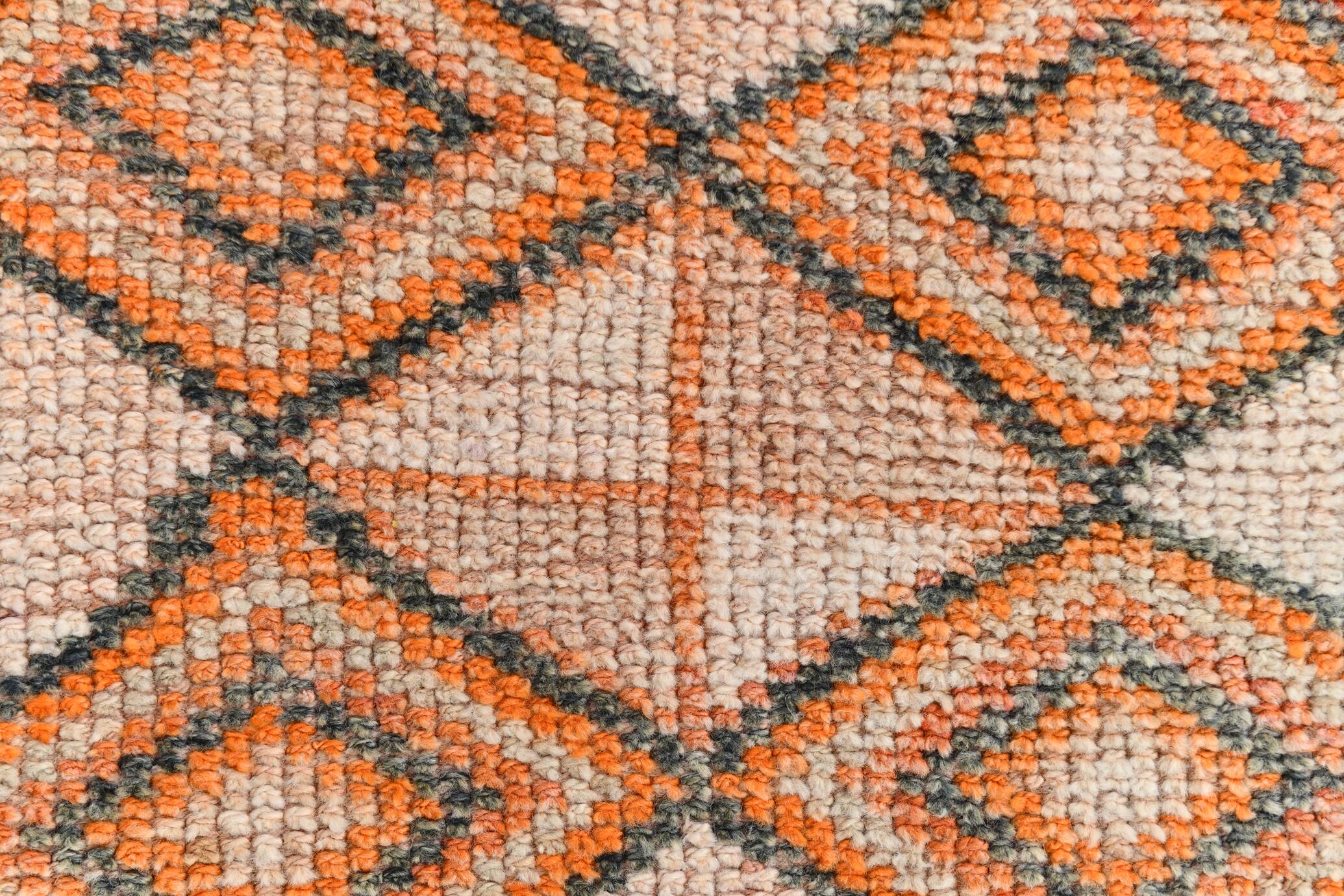 3x11 Salmon & Orange Muted Color Turkish Runner Rug, 92x336 Cm