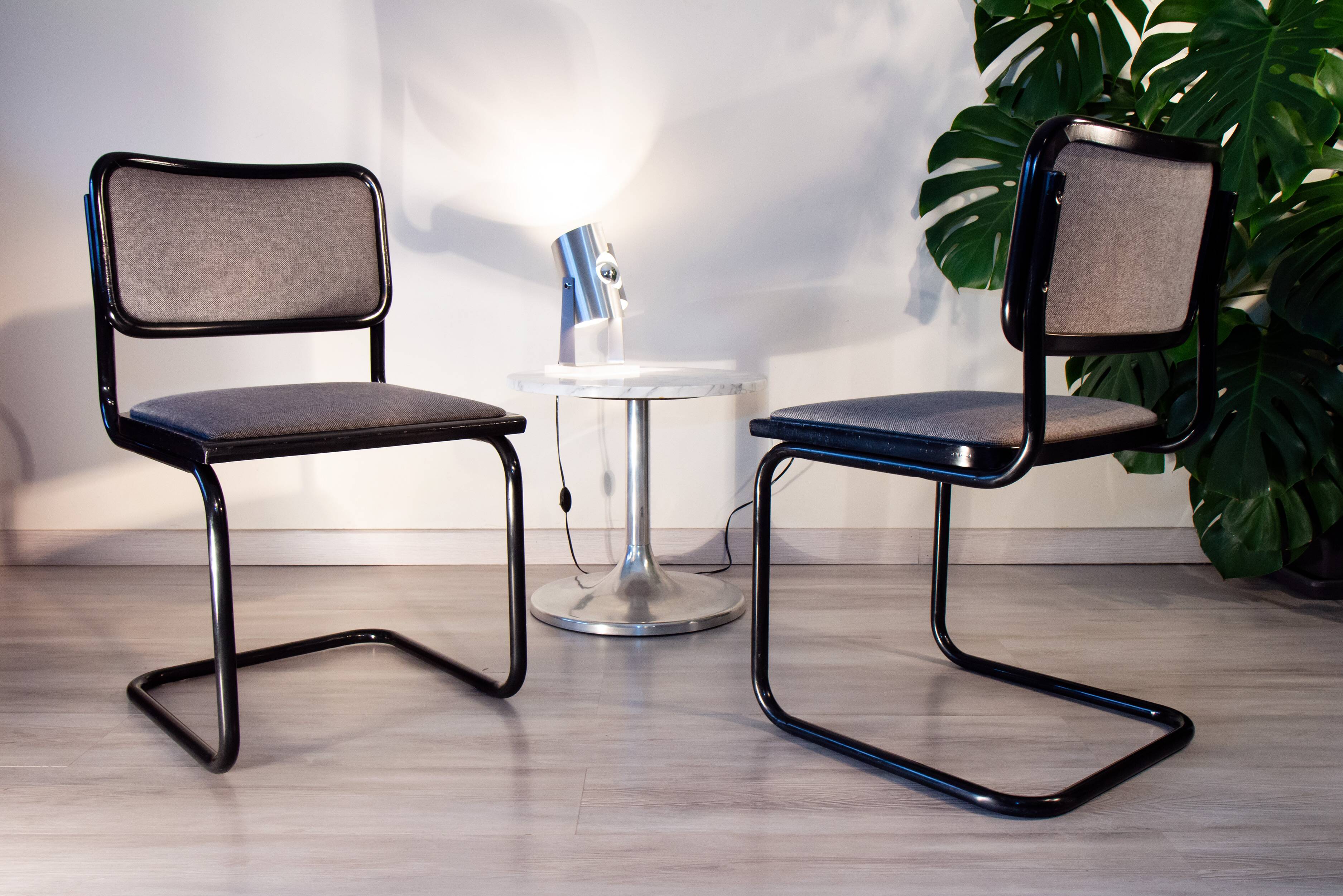 Cesca B32 chair, black and heather gray, Italian edition