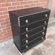 Black gold chest of drawers vintage furniture