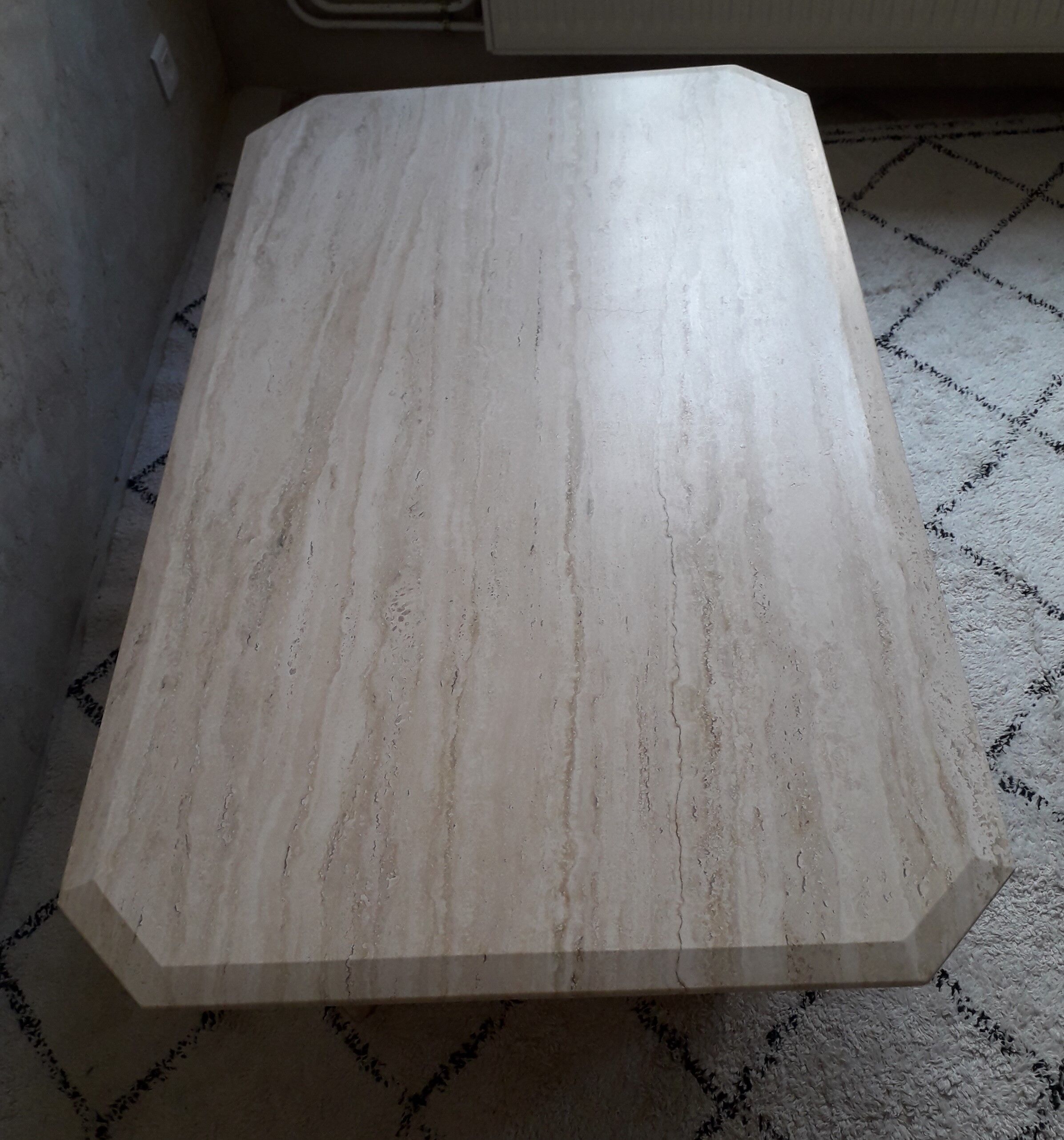 Travertine coffee table