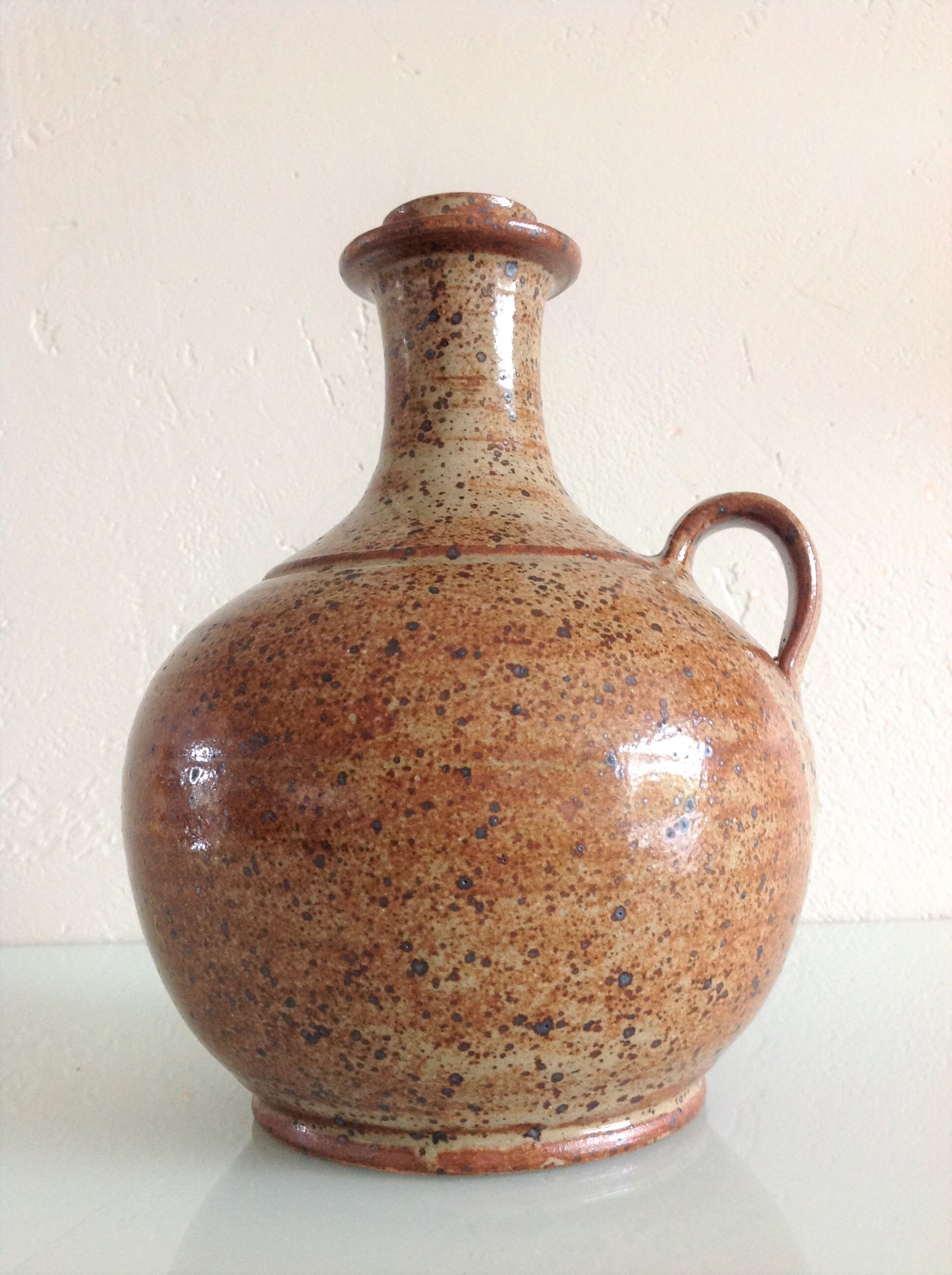 Vase ball soliflore in glazed sandstone / vintage years 60-70