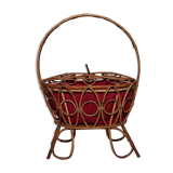 Old vintage rattan basket worker