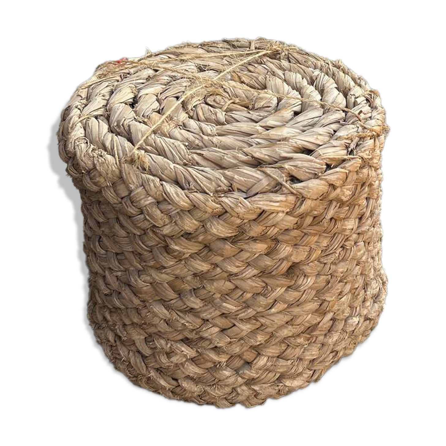 70s pouf in braided rush.