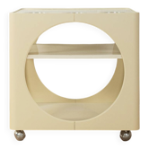 Chariot de service caractéristique en blanc crème au design Space Age