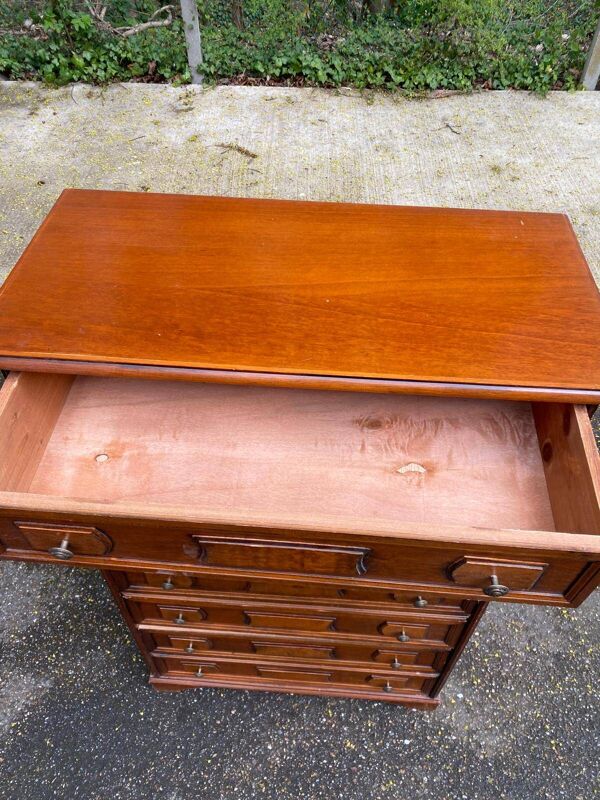Semainier commode vintage 7 tiroirs coloniale en bois