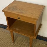 Vintage compass feet bedside table
