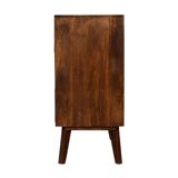 Mid-Century Modern Style Solid Mango Wood Chest of Drawers with Woven Rattan Accents - Close-knit Ch