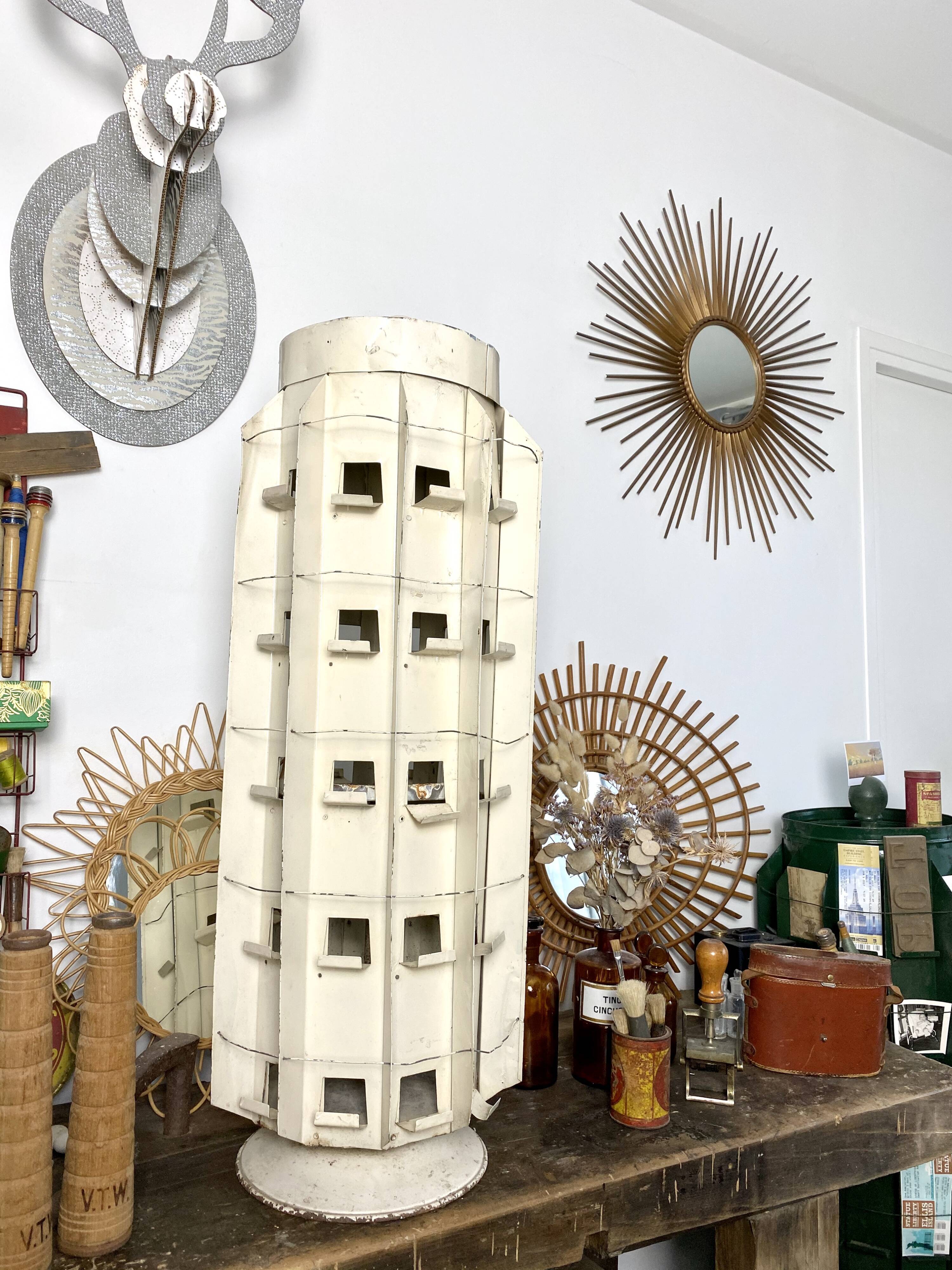 Old swirl display with seed bags