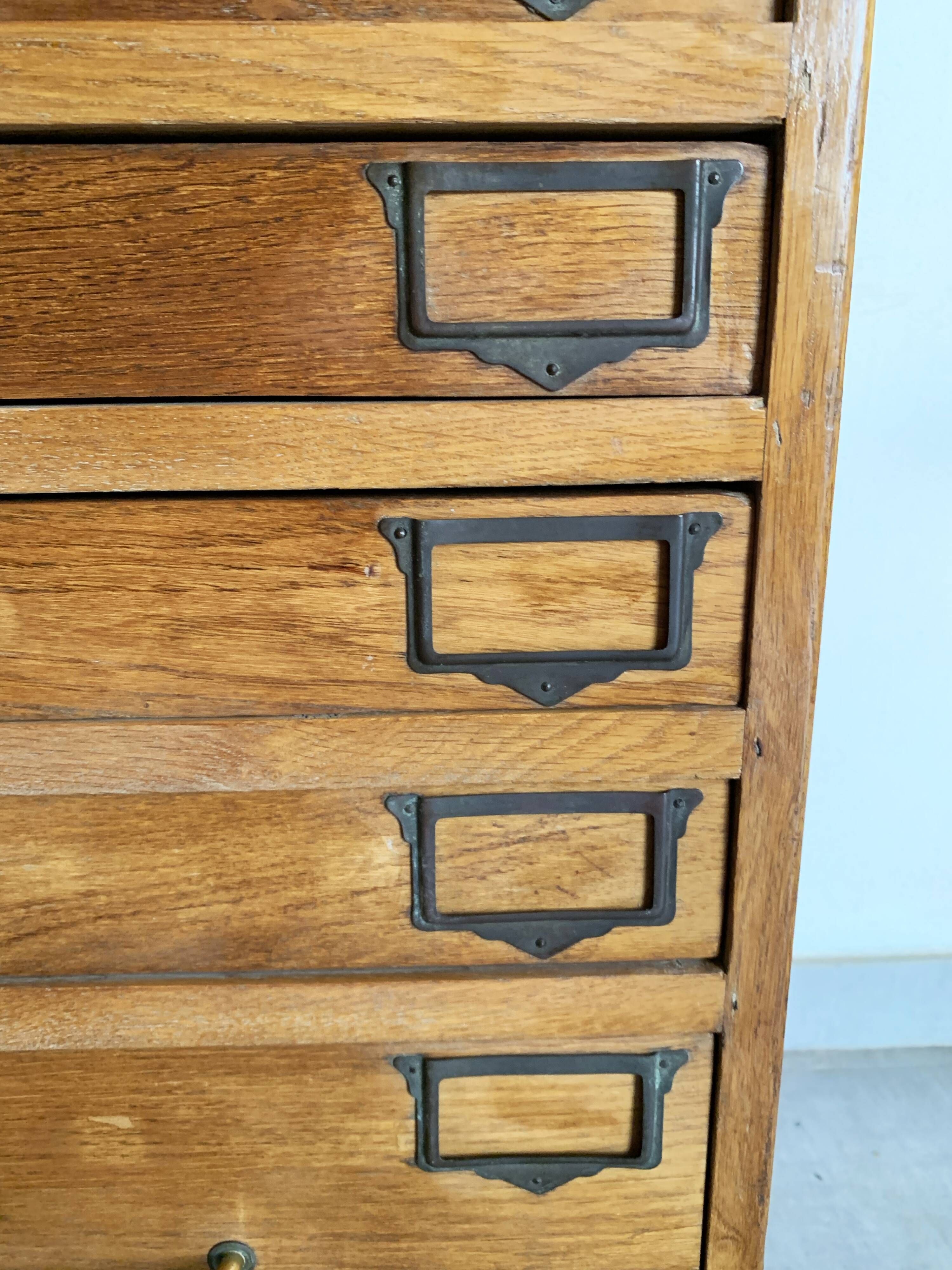 Vintage printer or schoolmaster workshop furniture from the 50s