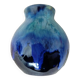 petit vase boule en céramique bleu turquoise