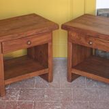 Pair of solid wood nightstands Aranjou, bedside table, end table.