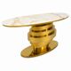 Contemporary Console Table Brass and Marble Gold