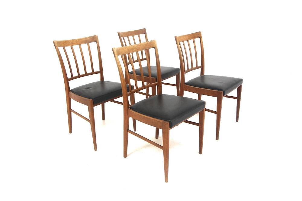 Set of 4 Scandinavian teak chairs, Sweden, 1960.