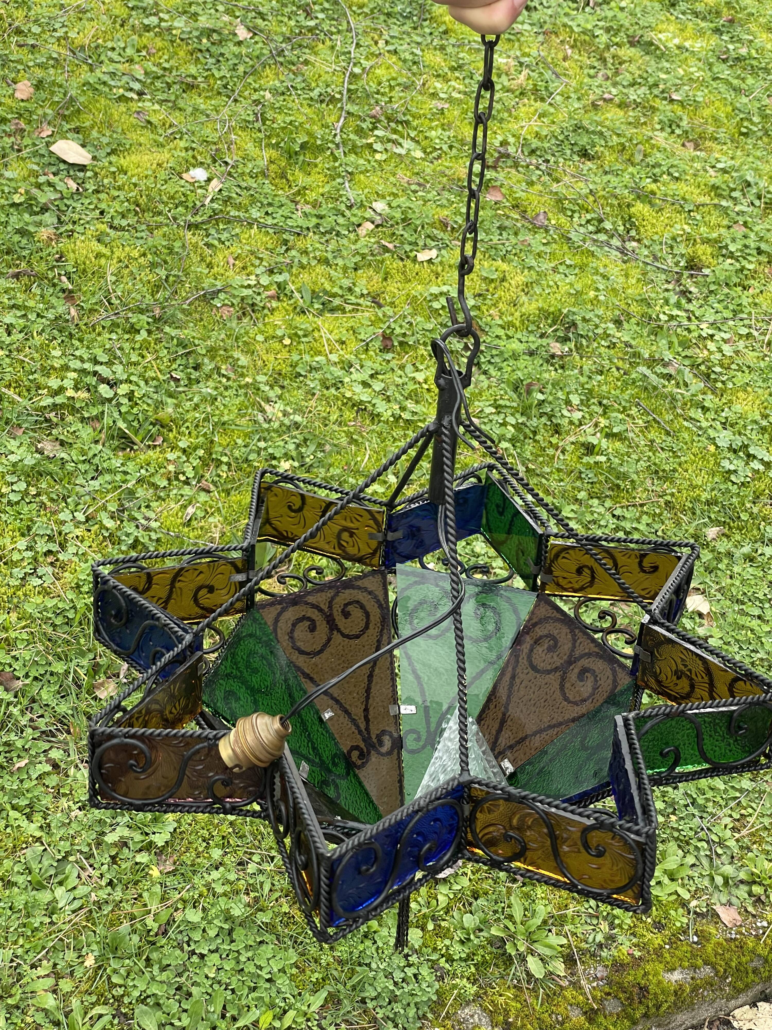 Oriental star chandelier from the 70s