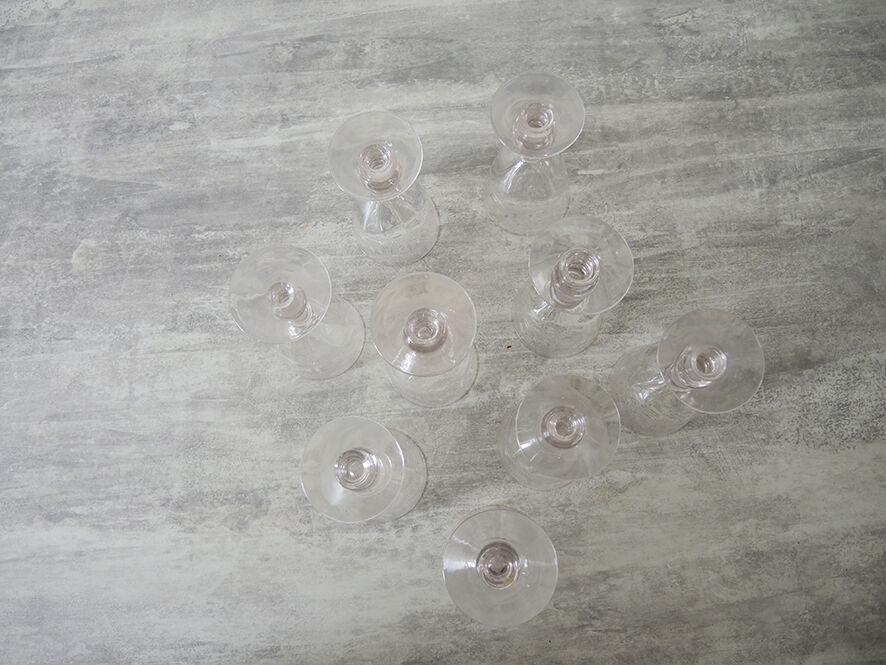 9 old port glass art deco style glass