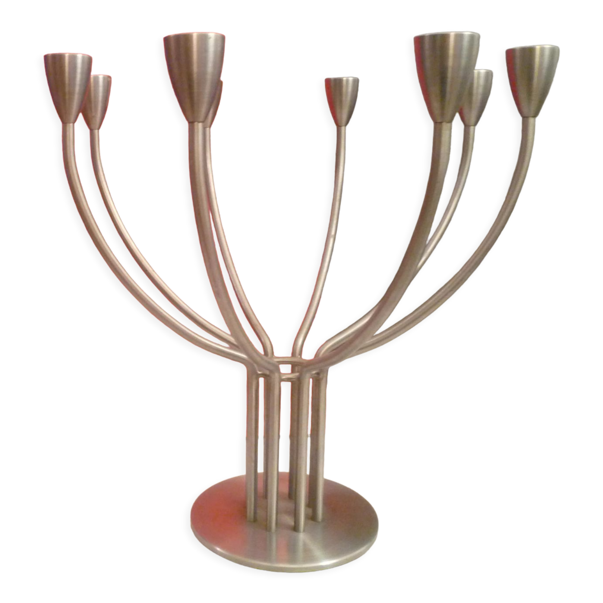 Chandelier design  en acier brosse 8 branches