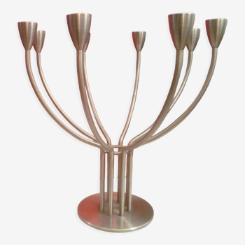 Design chandelier in steel brush 8 branches