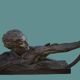 Large Art Deco sculpture in patinated bronze and terracotta – signed Ugo Cipria