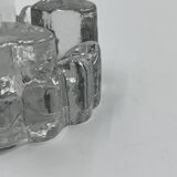 Solid glass heart candle holder