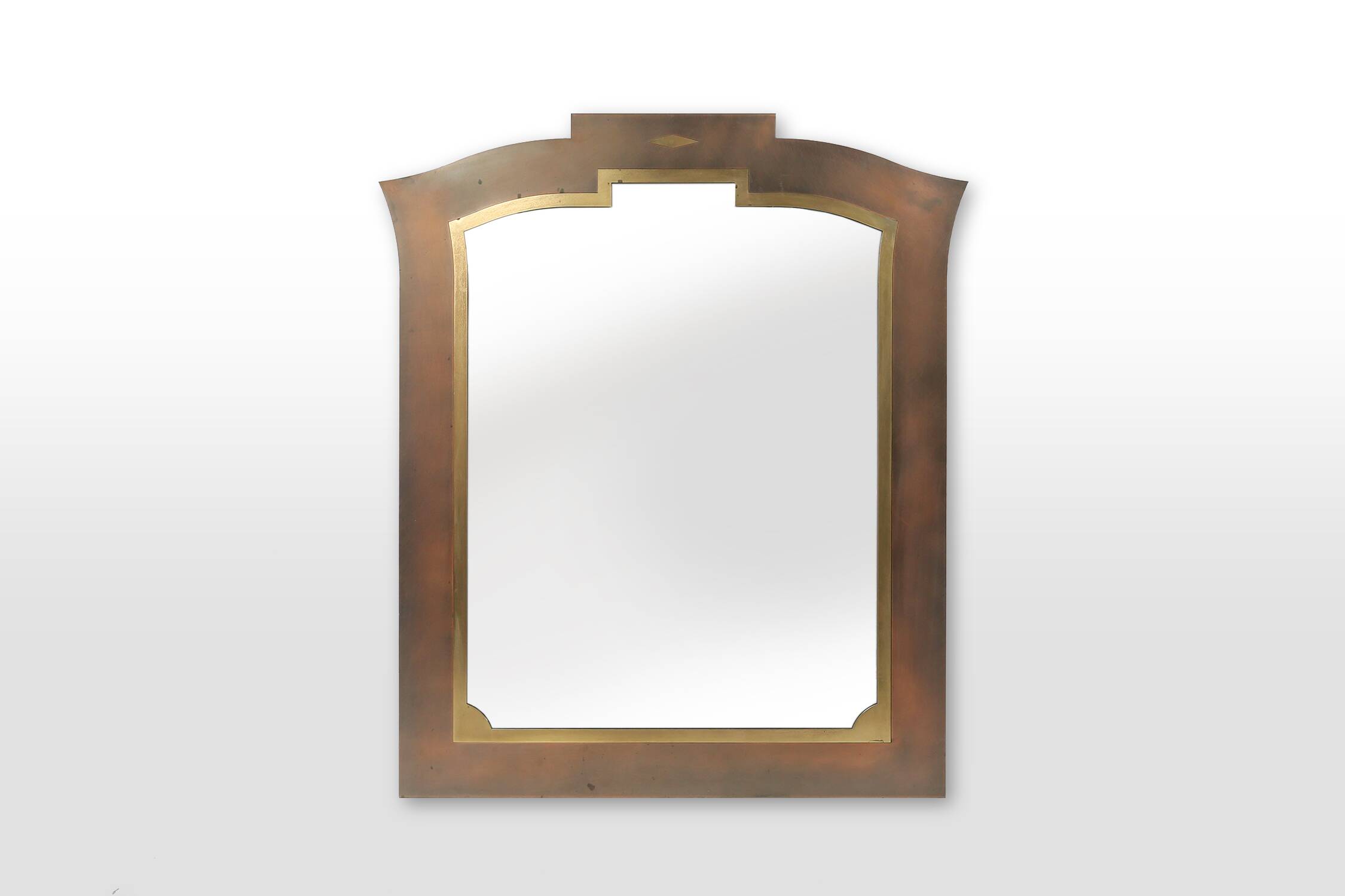 Sophisticated Belgo Chrome graphical mirror, Belgium ca. 1980