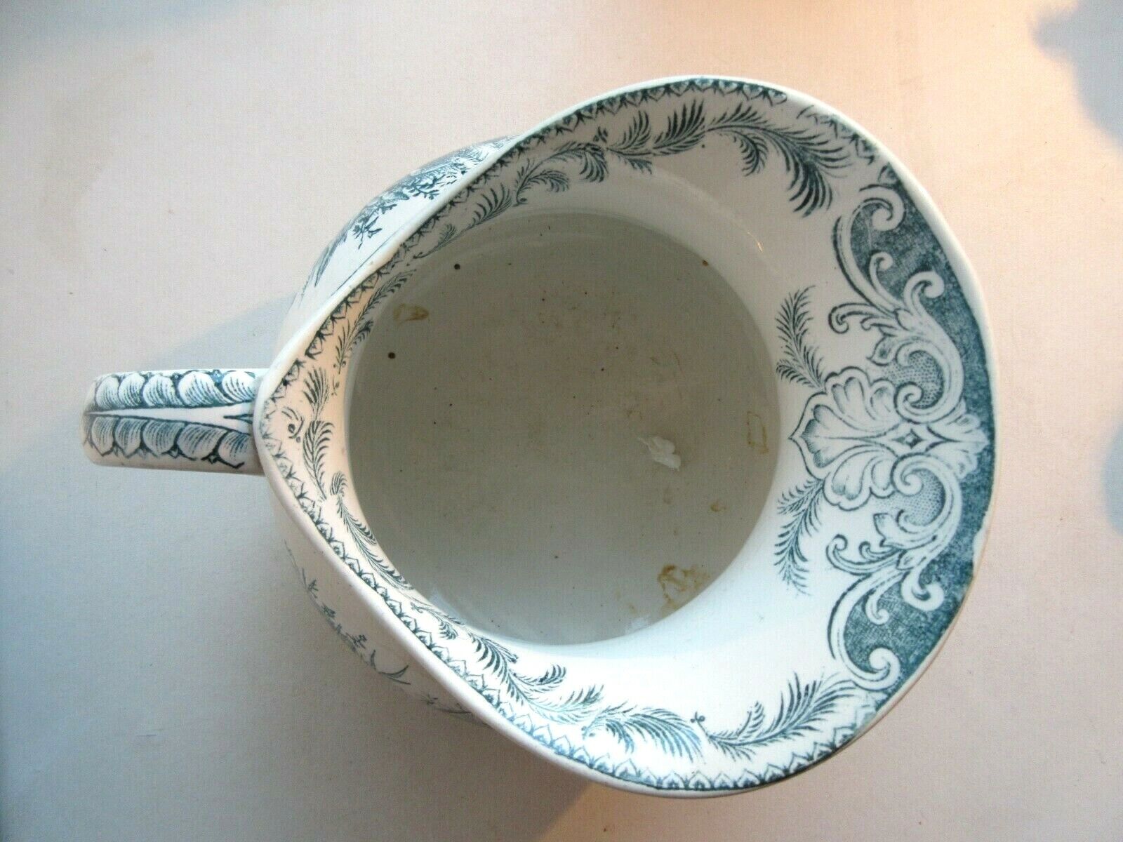 Toilet pitcher "chubby" in grey-blue, Les Canards de Sarreguemines