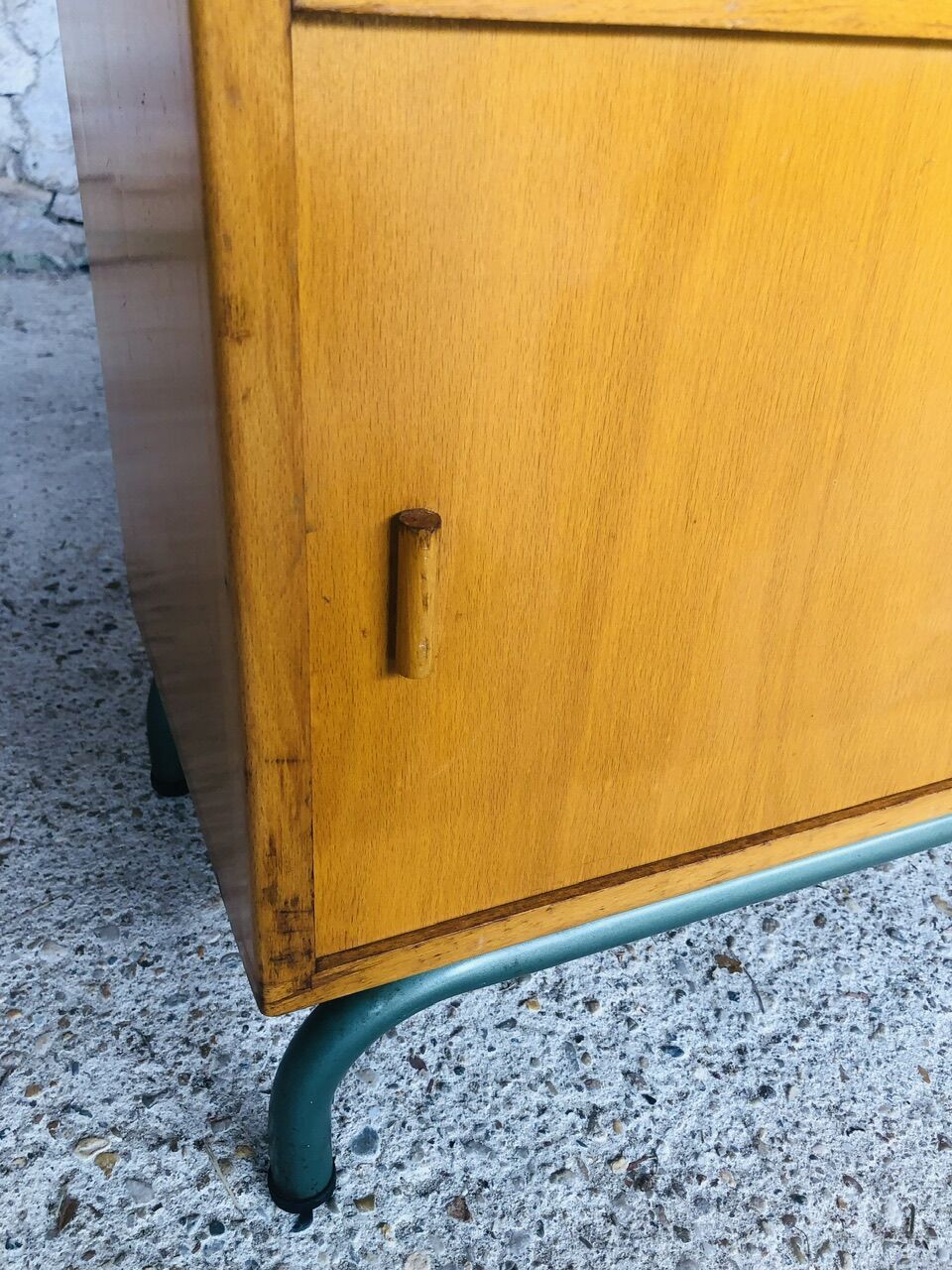 Mid-Century Vintage Storage Cabinet on Metal Legs