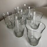 Set of 8 glasses cups corrugations 1960 mid century modern
