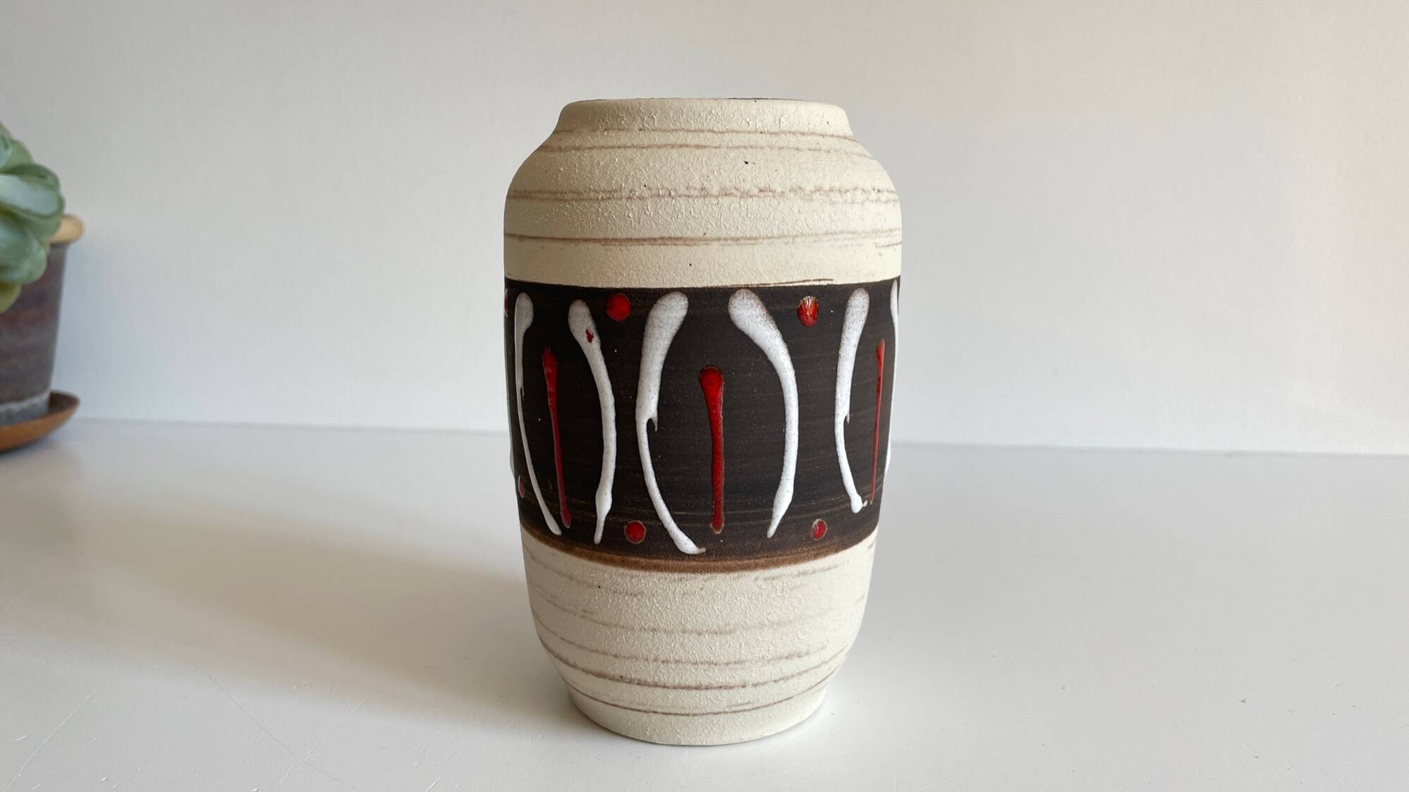 Handmade ceramic vase from the 1950s
