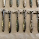 12 rib sleeves. Solid silver-filled handles. France