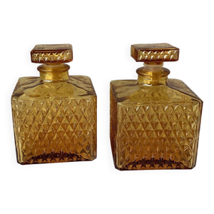 Carafes en verre ambré - 1970s