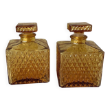 Amber glass carafes Japanese 1970s - Tislo "PASSED J.G.I.A"