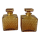 Amber glass carafes Japanese 1970s - Tislo "PASSED J.G.I.A"