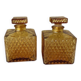 Amber glass carafes Japanese 1970s - Tislo "PASSED J.G.I.A"