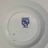 Lot de 2 assiettes creuses Digoin Sarreguemines - modèle Capri - fleurs bleu foncé