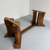 Ancienne table en noyer et loupe art déco année 30 France rallonges