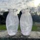 Pair of Blown Glass Soliflore Vases – Purple Marbled Effect (Spat