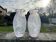 Pair of Blown Glass Soliflore Vases – Purple Marbled Effect (Spat
