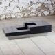 wood and steel bar coffee table, 1980