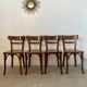 Set of 4 old vintage Baumann 50s wooden bistro chairs