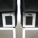 Stoll Giroflex set of 2 leather lounge chairs, 1970