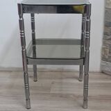 Chrome and smoked glass side table, 1970s