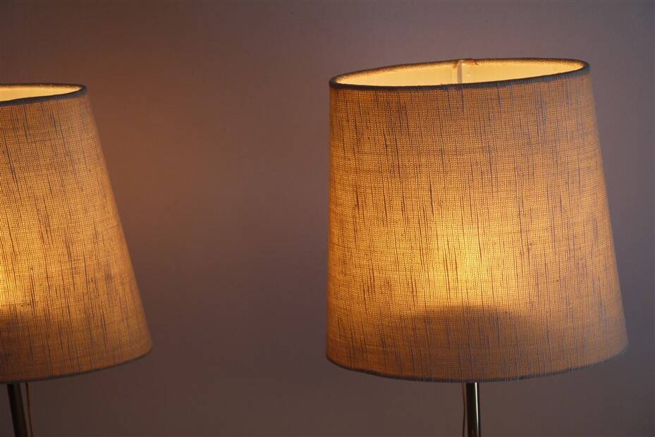 Pair of vintage Scandinavian brass lamps 1970