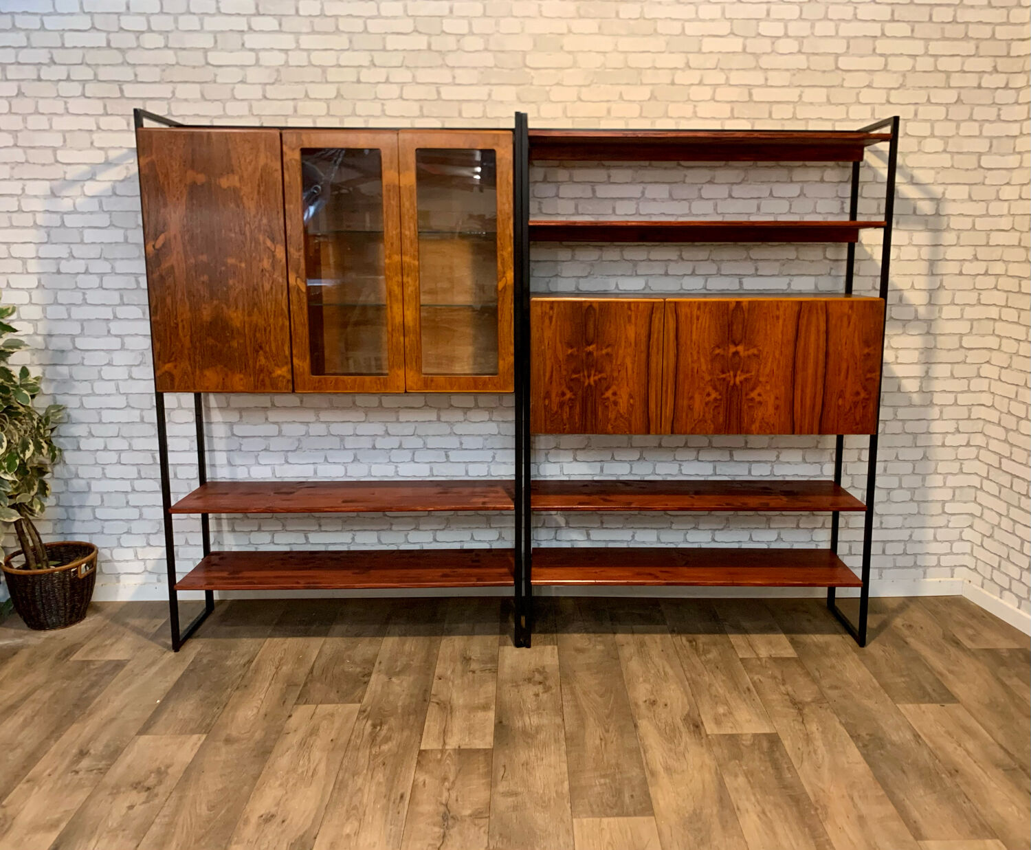 Vintage modular rosewood bookcase 1960