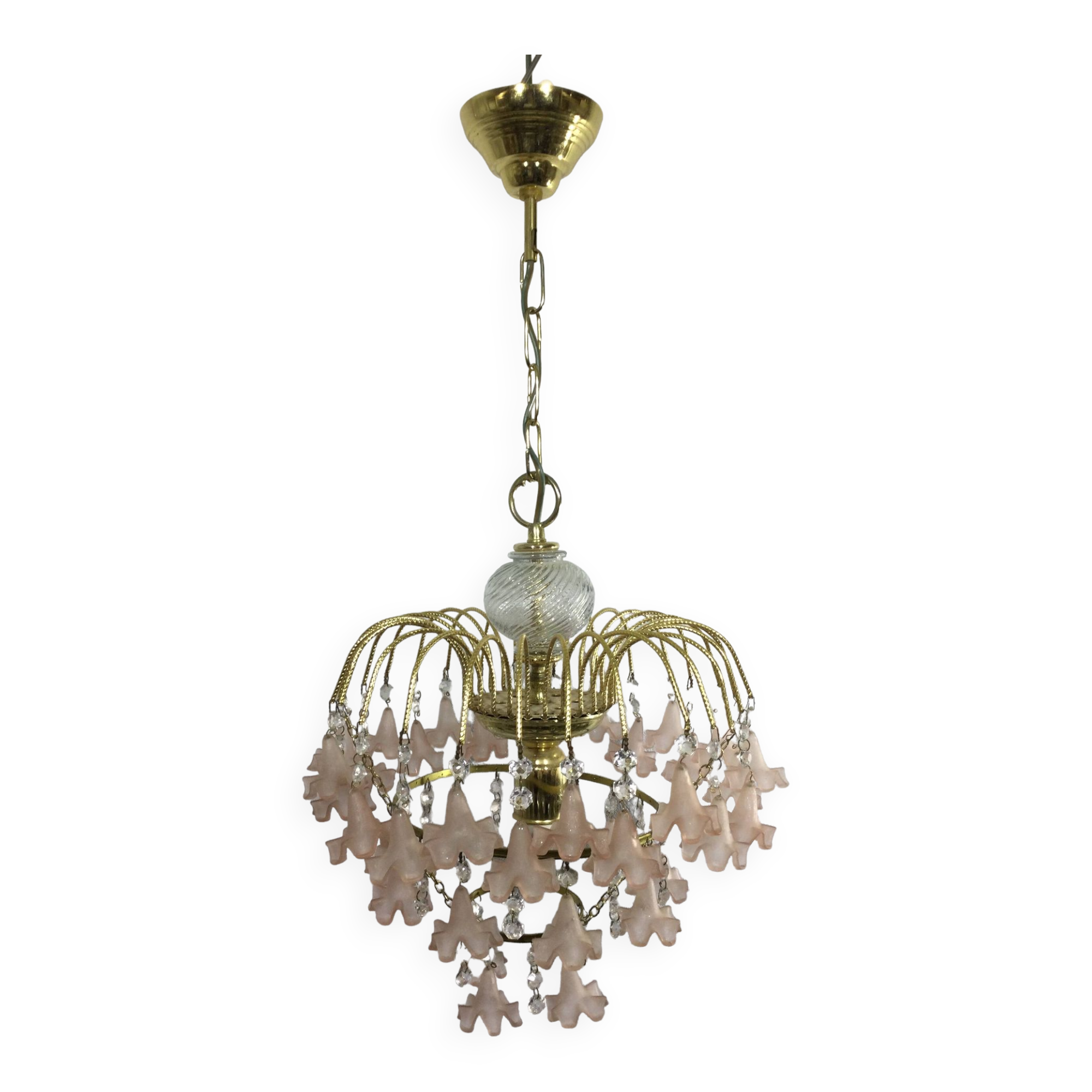 Pink flowers tassel chandelier
